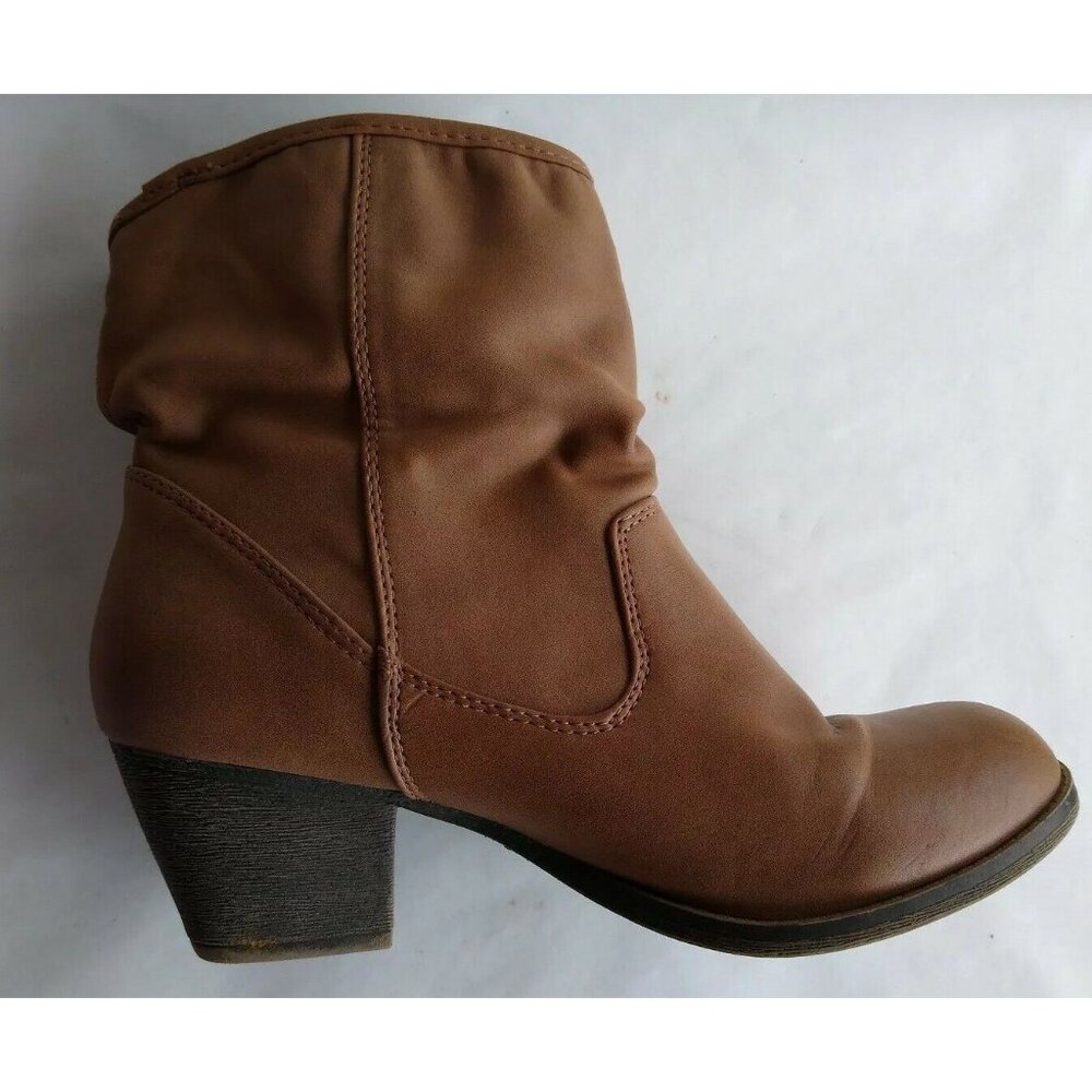 Rock & Candy Zigi Silas Womens Brown Vegan Zip Ankle Booties Heels Boots Sz 10 - Picture 4 of 9